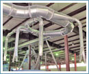 Фотография монтажа системы аспирации воздуха производственного цеха.