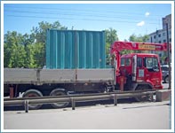 Перевозка 5 тонного железнодорожного контейнера полностью загруженного манипулятором. Вес контейнера брутто 5 тонн.