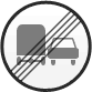 Дорожный знак - Конец зоны запрещения обгона грузовым автомобилям
