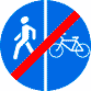 Дорожный знак - Конец пешеходной и велосипедной дорожки с разделением движения (конец велопешеходной дорожки с разделением движения)