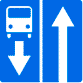 Дорожный знак - Дорога с полосой для маршрутных транспортных средств, велосипедистов