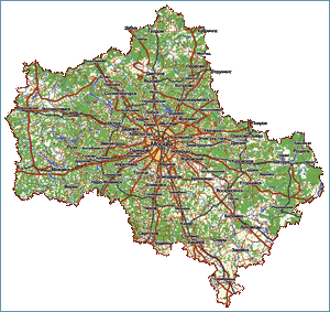 Карта Московской области.