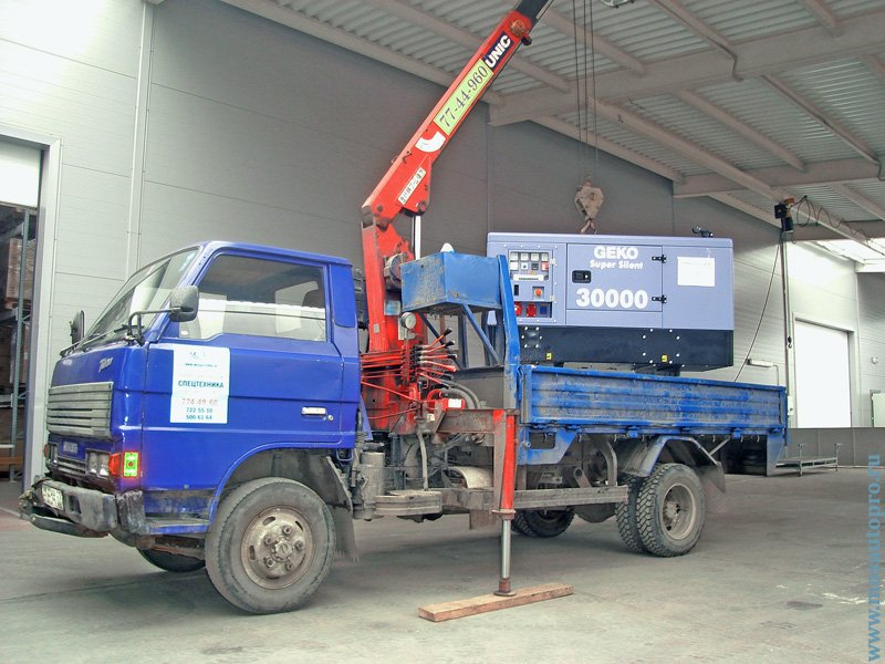 Перевозка дизельного генератора манипулятором для компании МПО Энергоспецтехника.