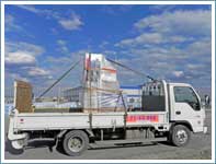 Перевозка раздаточной колонки для АЗС ТНК из Москвы во Владимир на мини грузовике с гидробортом.